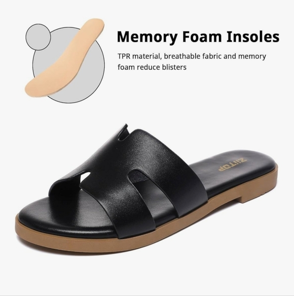 Women's Flat Sandals Fashion Ladies Slide Sandals - Picture 2 of 4